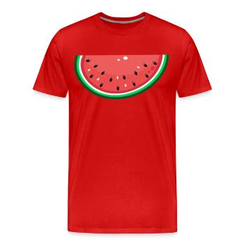 Tranche de design de pastèque - T-shirt bio Premium Homme - rouge - Devant - Damien (186cm)