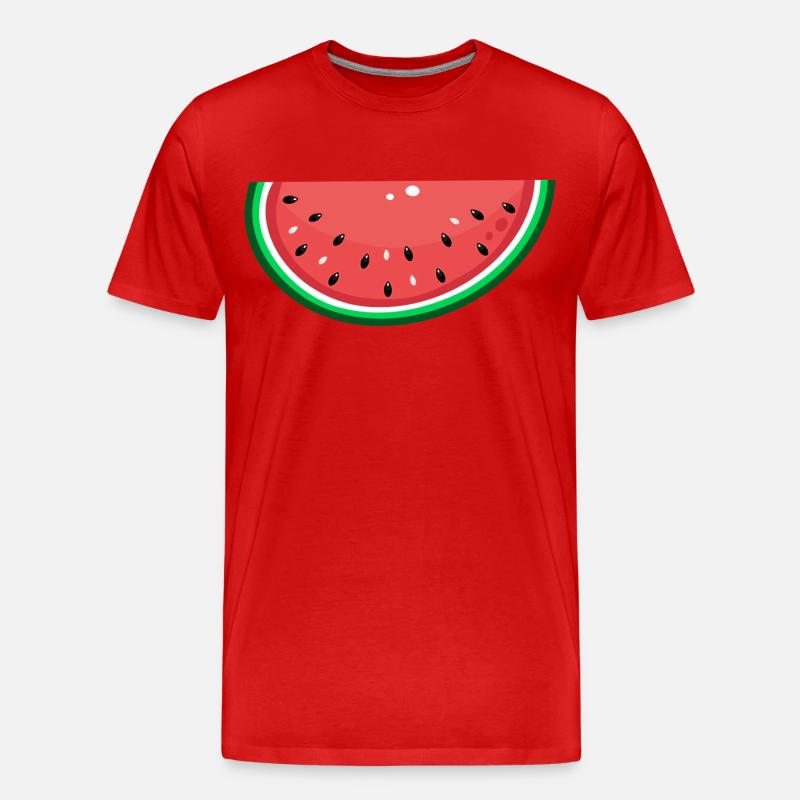 Wassermelone Design Scheibe - Männer Premium Bio T-Shirt - Rot