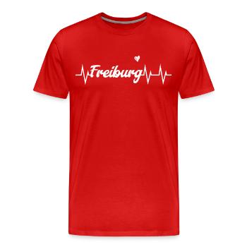 Heartbeat Freiburg - Men's Premium Organic T-Shirt - red - Front - Damien (186cm)