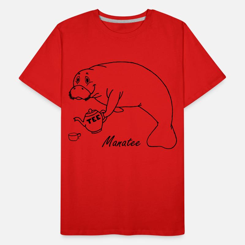 Manatee likes tea Men's Premium Organic T-Shirt