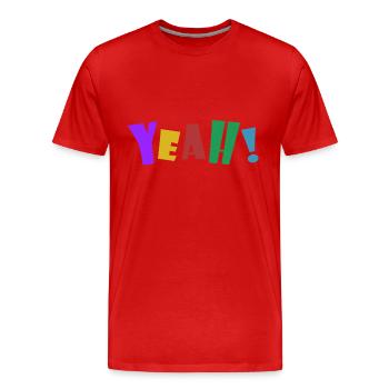 YEAH! - Männer Premium Bio T-Shirt - Rot - Vorne - Damien (186cm)