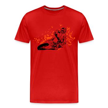Supermoto - Männer Premium Bio T-Shirt - Rot - Vorne - Damien (186cm)