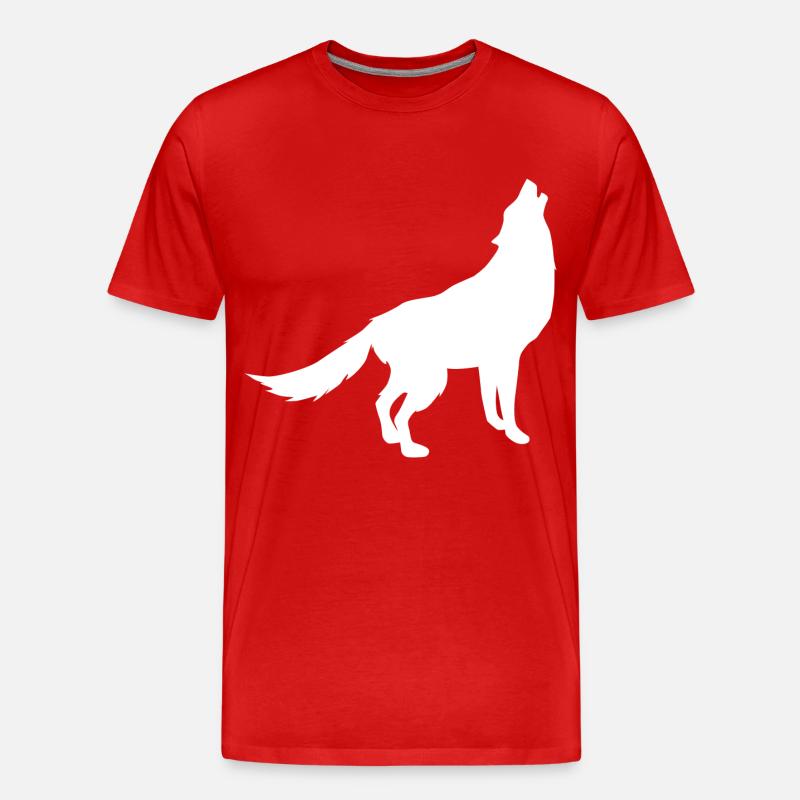 Wolf - Männer Premium Bio T-Shirt - Rot