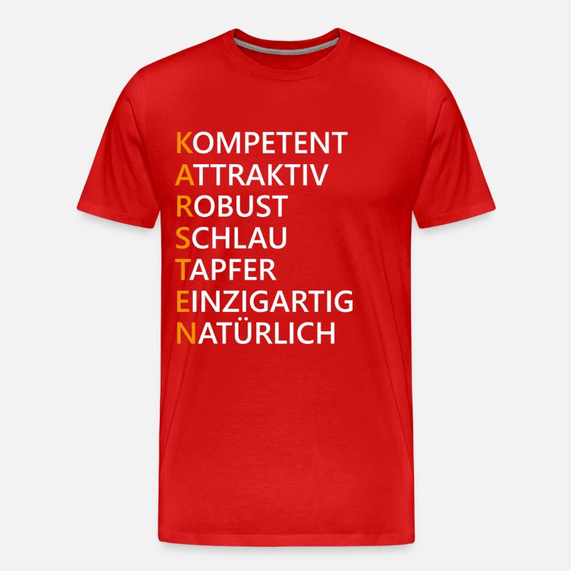 Karsten Name Geschenk - Männer Premium Bio T-Shirt - Rot