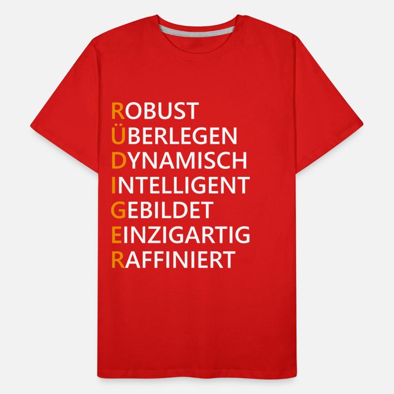 Rüdiger Name Geschenk Männer Premium Bio T-Shirt