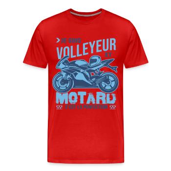 motard parfait volleyeur parfait - T-shirt bio Premium Homme - rouge - Devant - Damien (186cm)