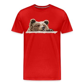 Isa Thinker's Pose - Men's Premium Organic T-Shirt - red - Front - Damien (186cm)