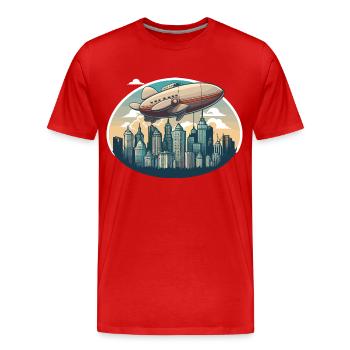 Das majestätische Luftschiff - Männer Premium Bio T-Shirt - Rot - Vorne - Damien (186cm)