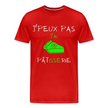 j'peux pas j'ai pâtisserie - T-shirt bio Premium Homme - rouge - Devant - Damien (186cm)