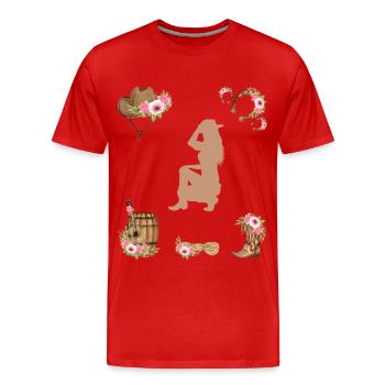 Western Girl - Männer Premium Bio T-Shirt - Rot - Vorne - Damien (186cm)