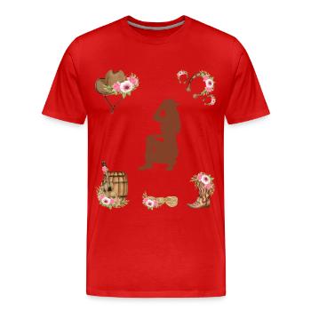Western Girl - Männer Premium Bio T-Shirt - Rot - Vorne - Damien (186cm)