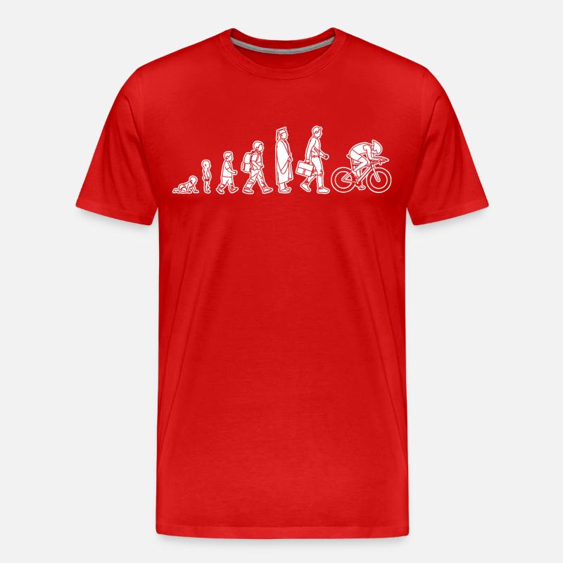 Evolution eines Radfahrers - Männer Premium Bio T-Shirt - Rot