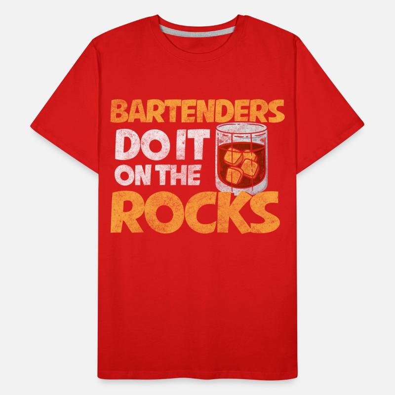 Bar Kellner Getränk Humor Männer Premium Bio T-Shirt