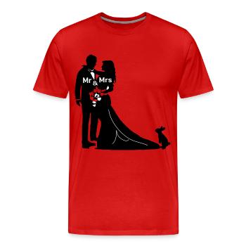 brautpaar mit hase - Männer Premium Bio T-Shirt - Rot - Vorne - Damien (186cm)