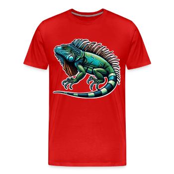 Iguane - T-shirt bio Premium Homme - rouge - Devant - Damien (186cm)