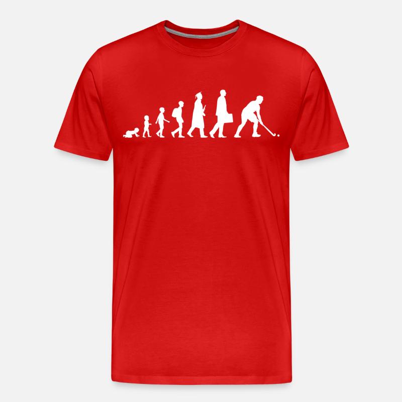 Feldhockey Evolution - Männer Premium Bio T-Shirt - Rot