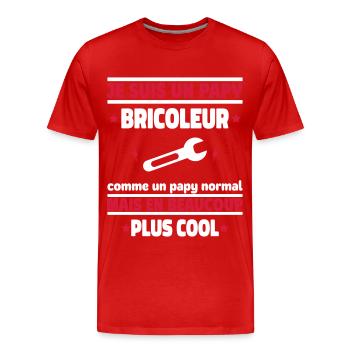 Je suis un papy bricoleur plus cool, cadeau noël - T-shirt bio Premium Homme - rouge - Devant - Damien (186cm)
