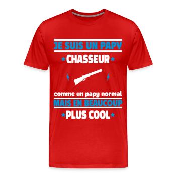 Je suis un papy chasseur plus cool, cadeau noël - T-shirt bio Premium Homme - rouge - Devant - Damien (186cm)
