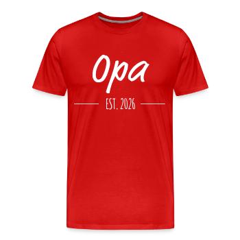 Opa2026 - Männer Premium Bio T-Shirt - Rot - Vorne - Damien (186cm)
