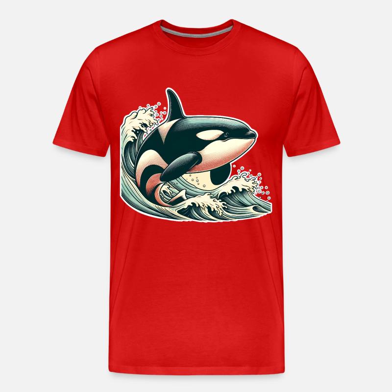 Orca Schwertwal - Männer Premium Bio T-Shirt - Rot