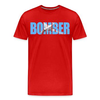 Blouson aviateur Tu-160 - T-shirt bio Premium Homme - rouge - Devant - Damien (186cm)