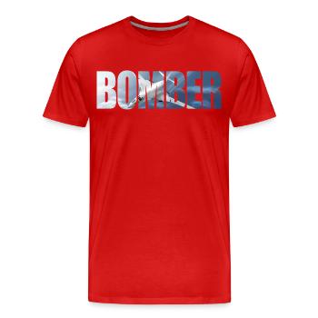 Blouson aviateur Tu-160 - T-shirt bio Premium Homme - rouge - Devant - Damien (186cm)