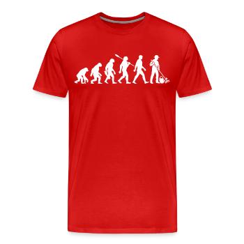 Evolution - Gärtner - Garten - Gartenarbeit - Männer Premium Bio T-Shirt - Rot - Vorne - Damien (186cm)