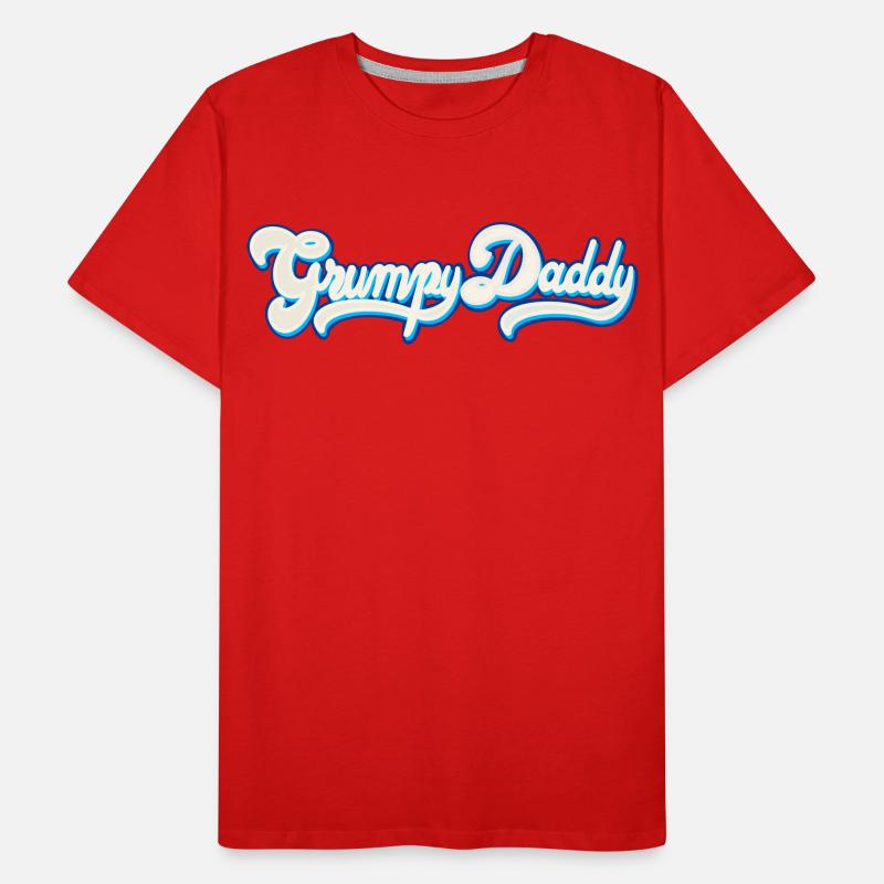Grumpy Daddy Script - Color "Whipped Cream" Men's Premium Organic T-Shirt