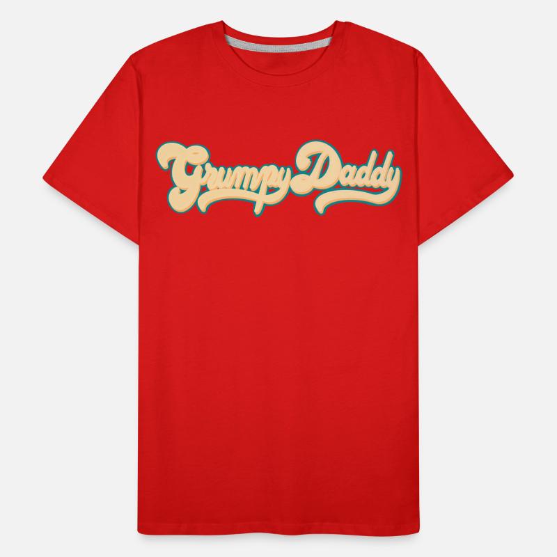 Grumpy Daddy Retro Script - Farbe "Groovy Baby" Männer Premium Bio T-Shirt