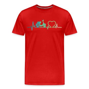 Heartbeat Roller Motor Roller - Männer Premium Bio T-Shirt - Rot - Vorne - Damien (186cm)