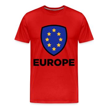 Die Unionsflagge von Europa - Männer Premium Bio T-Shirt - Rot - Vorne - Damien (186cm)