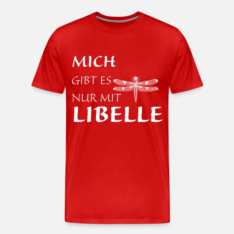 Nur mit Libelle - Männer Premium Bio T-Shirt - Rot