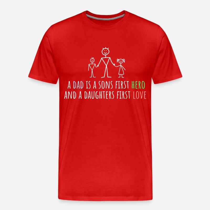 a dad is - Männer Premium Bio T-Shirt - Rot