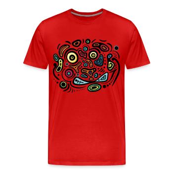 Abstrakte Kunst - Männer Premium Bio T-Shirt - Rot - Vorne - Damien (186cm)