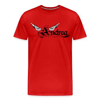 andrea 2 - Men's Premium Organic T-Shirt - red - Front - Damien (186cm)