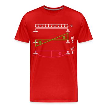 Einfeldträger - (q mal l Quadrat) achtel - Männer Premium Bio T-Shirt - Rot - Vorne - Damien (186cm)