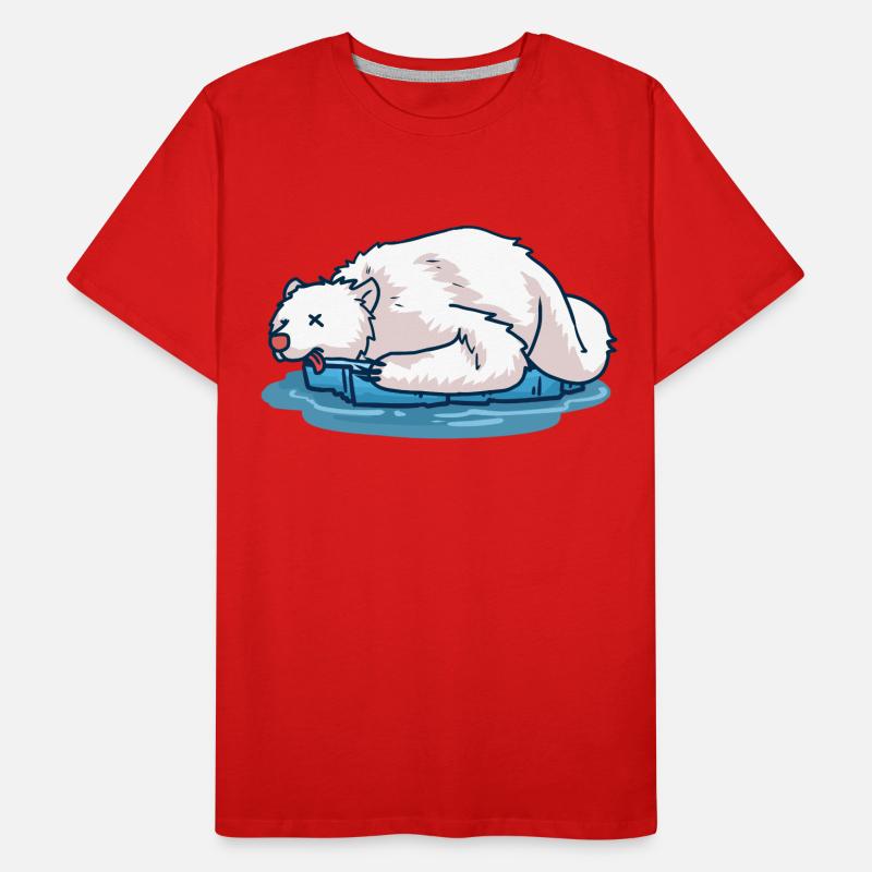 Toter Eisbär auf einer Eisscholle Rip Klimawandel Männer Premium Bio T-Shirt