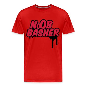 Noob Basher - Männer Premium Bio T-Shirt - Rot - Vorne - Damien (186cm)
