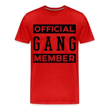 OFFICIAL GANG MEMBER - Men's Premium Organic T-Shirt - red - Front - Damien (186cm)