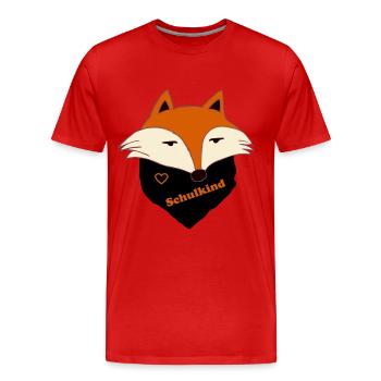 Fuchs Schulkind - Einschulung - Schule - Männer Premium Bio T-Shirt - Rot - Vorne - Damien (186cm)