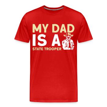 Papa Polizeibeamter Polizeidienst Polizist - Männer Premium Bio T-Shirt - Rot - Vorne - Damien (186cm)