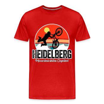 Heidelberg Mountainbike Capital - Dark Vintage - T-shirt bio Premium Homme - rouge - Devant - Damien (186cm)