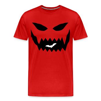 Visage d’Halloween - T-shirt bio Premium Homme - rouge - Devant - Damien (186cm)