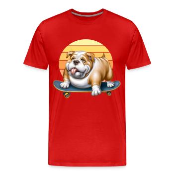 Skateboard Bulldog - T-shirt bio Premium Homme - rouge - Devant - Damien (186cm)