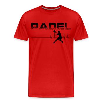 Padel - Men's Premium Organic T-Shirt - red - Front - Damien (186cm)