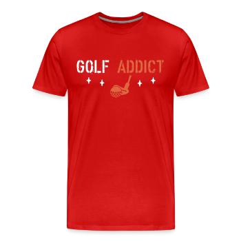 Golf-Süchtige - Männer Premium Bio T-Shirt - Rot - Vorne - Damien (186cm)