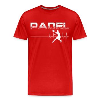 Padel - Men's Premium Organic T-Shirt - red - Front - Damien (186cm)