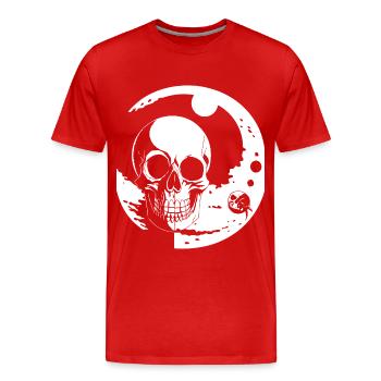 Horror Skull Skull Art Skull Gothic Heavy Metal - Men's Premium Organic T-Shirt - red - Front - Damien (186cm)