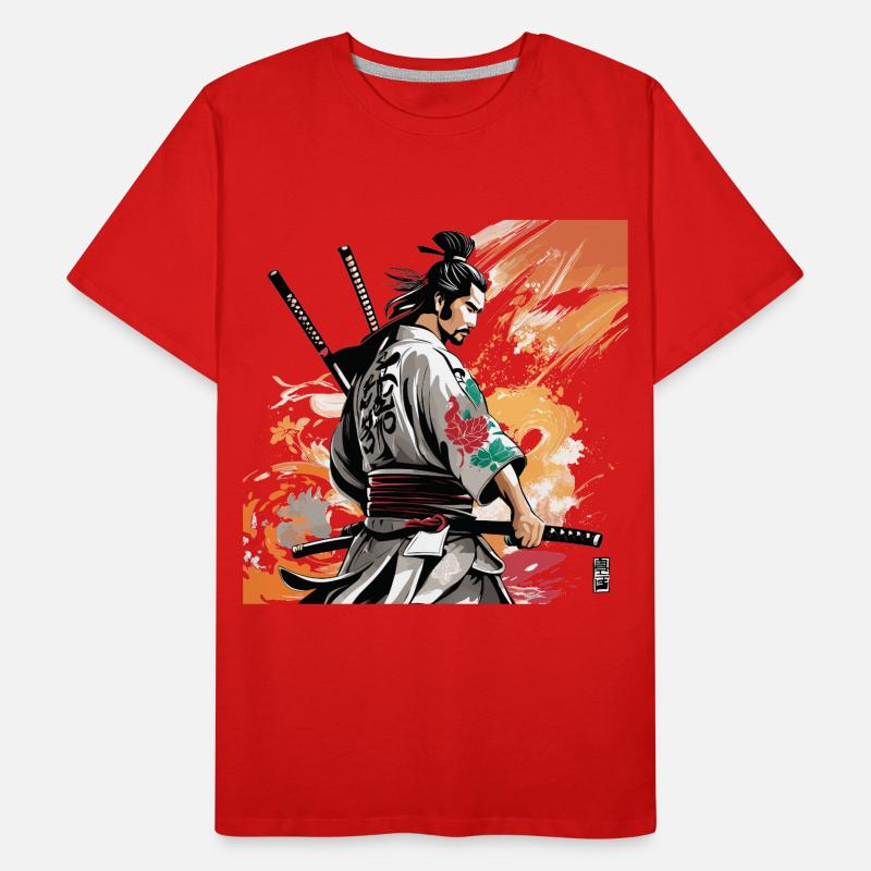 Graphique Samouraï aux épées T-shirt bio Premium Homme