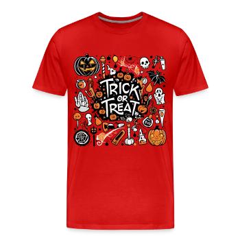 Süßes oder Saures - Männer Premium Bio T-Shirt - Rot - Vorne - Damien (186cm)